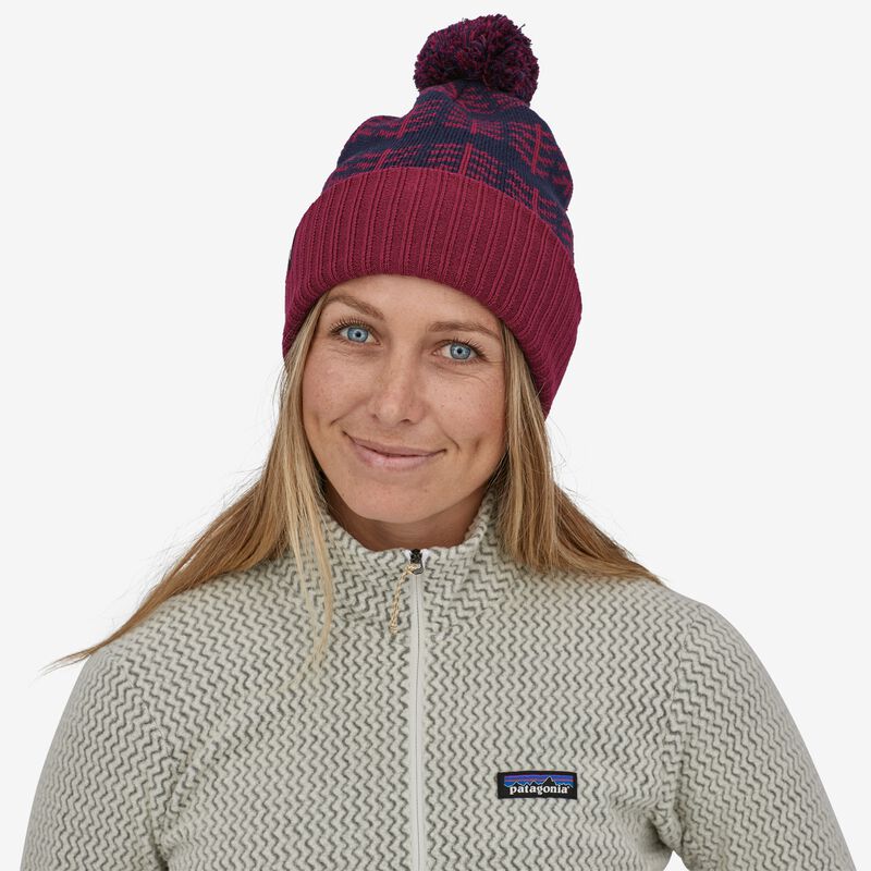 Patagonia Powder Town Beanie - Evergreen Growth: Wax Red