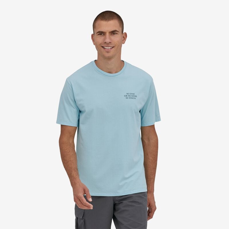 Patagonia Men's Stand Up™ Woodcut Organic T-Shirt - Fin Blue
