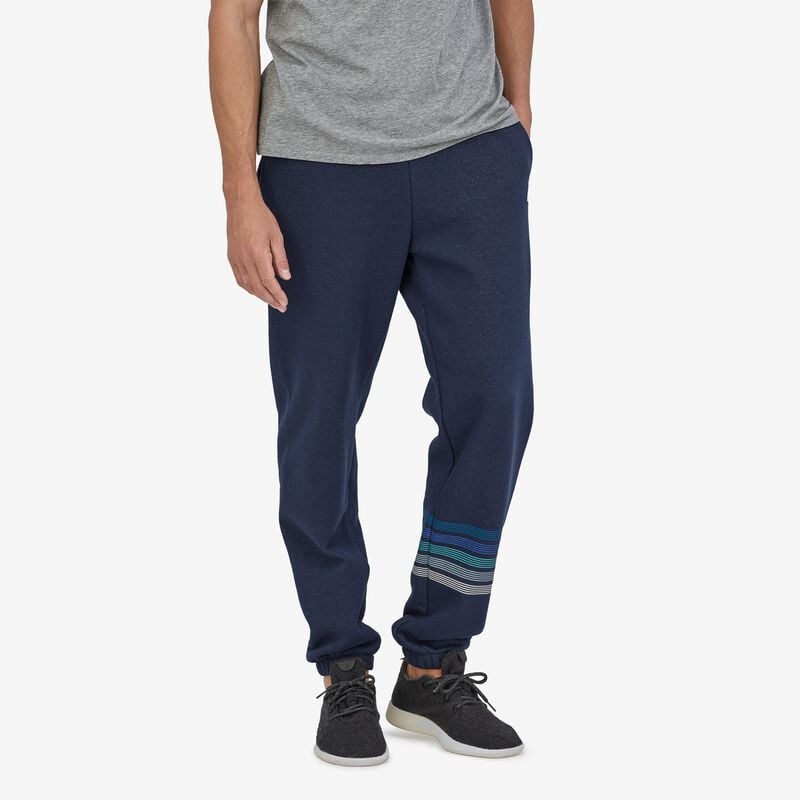 Patagonia Men's Line Logo Ridge Stripe Uprisal Sweatpants - Ink Black