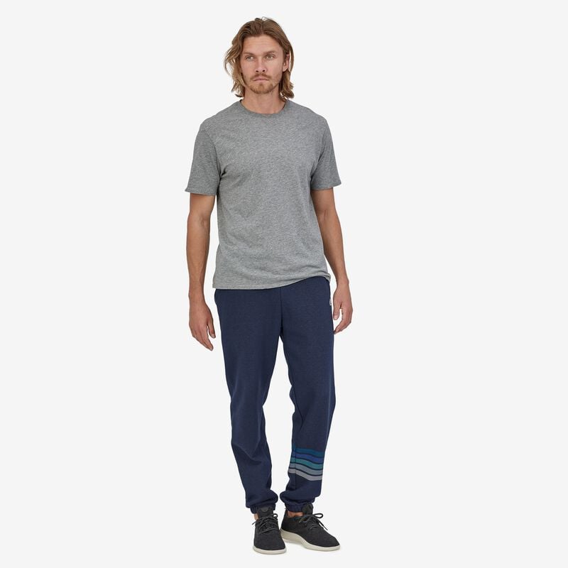 Patagonia Men's Line Logo Ridge Stripe Uprisal Sweatpants - Ink Black