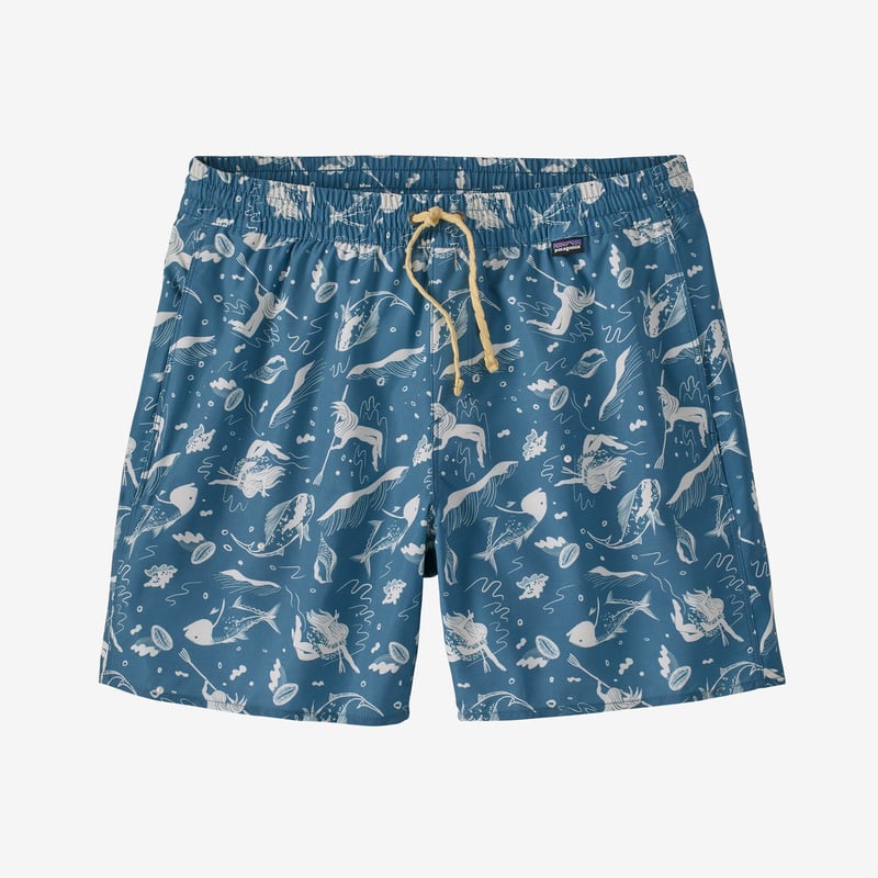 Patagonia Men's Hydropeak Volley Shorts - 16" - Defend the Sea: Wavy Blue
