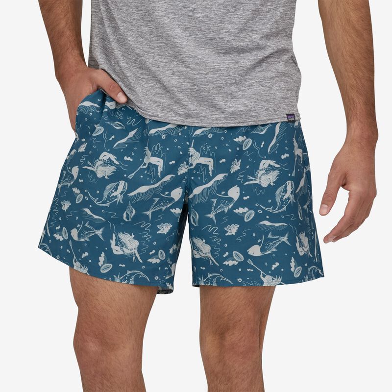 Patagonia Men's Hydropeak Volley Shorts - 16" - Defend the Sea: Wavy Blue