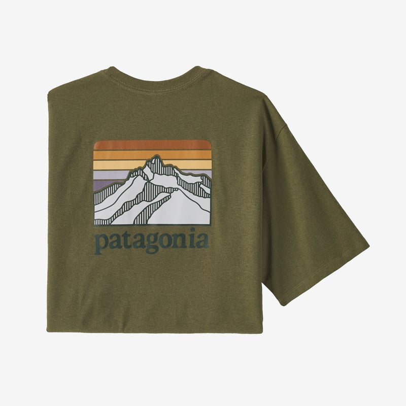 Patagonia Men's Line Logo Ridge Pocket Responsibili-Tee® - Wyoming Green