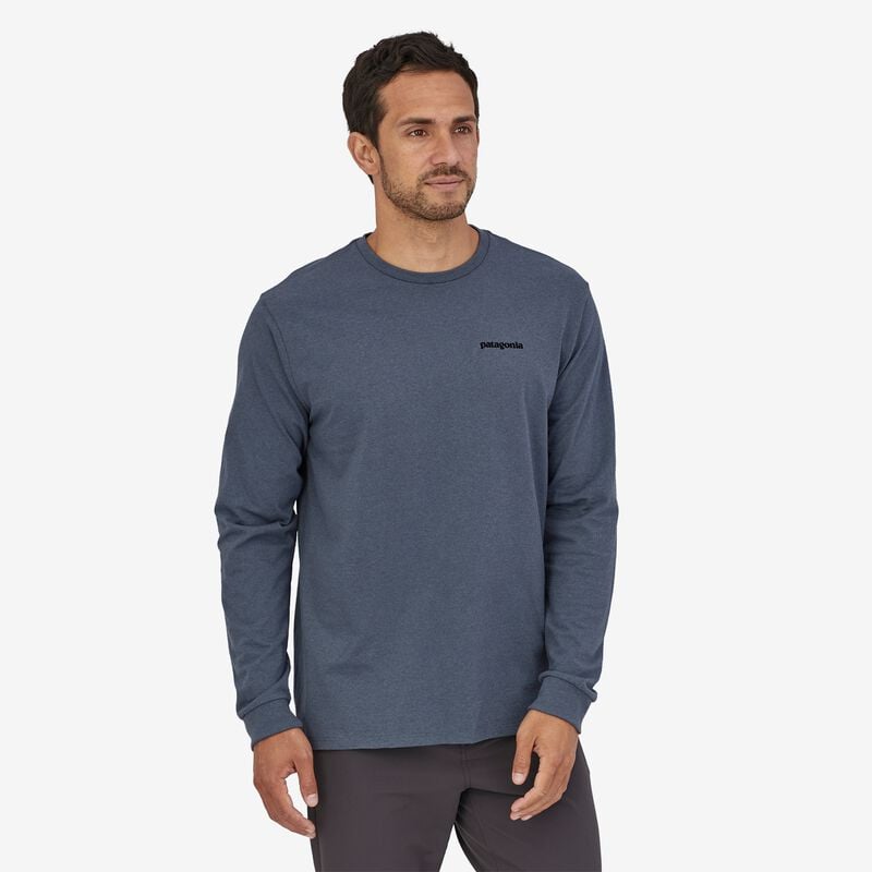 Patagonia Men's Long-Sleeved P-6 Logo Responsibili-Tee® - Plume Grey