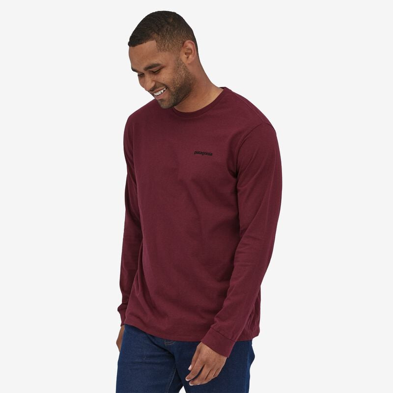 Patagonia Men's Long-Sleeved P-6 Logo Responsibili-Tee® - Sequoia Red