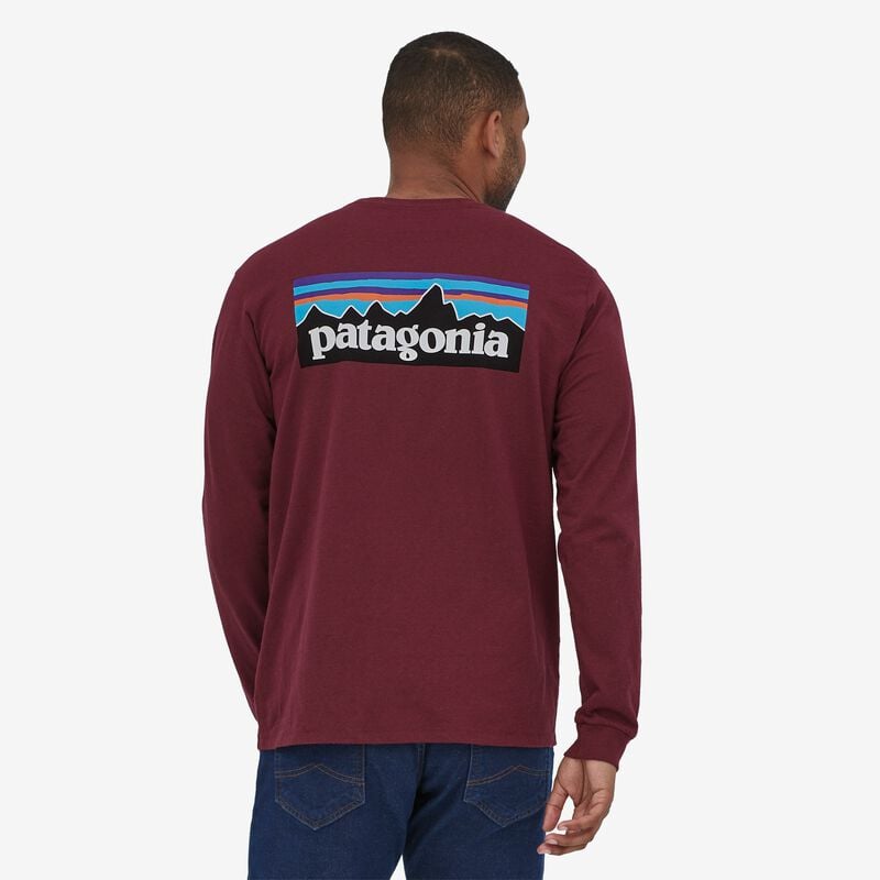 Patagonia Men's Long-Sleeved P-6 Logo Responsibili-Tee® - Sequoia Red