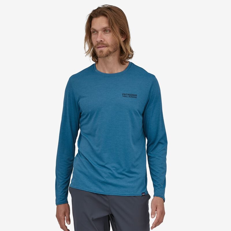 Patagonia Men's Long-Sleeved Capilene® Cool Daily Graphic Shirt - Tree Trotter: Wavy Blue X-Dye