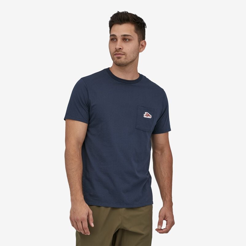 Patagonia Flying Fish Felt Patch Organic Pocket T-Shirt - Hemlock Green