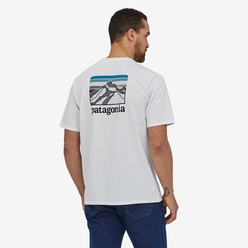 Patagonia Men's Line Logo Ridge Pocket Responsibili-Tee® - White