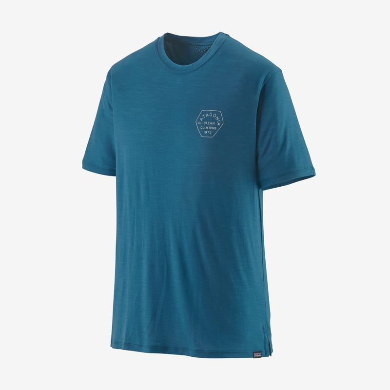 Patagonia Men's Capilene® Cool Merino Graphic Shirt - Clean Climb Hex: Wavy Blue