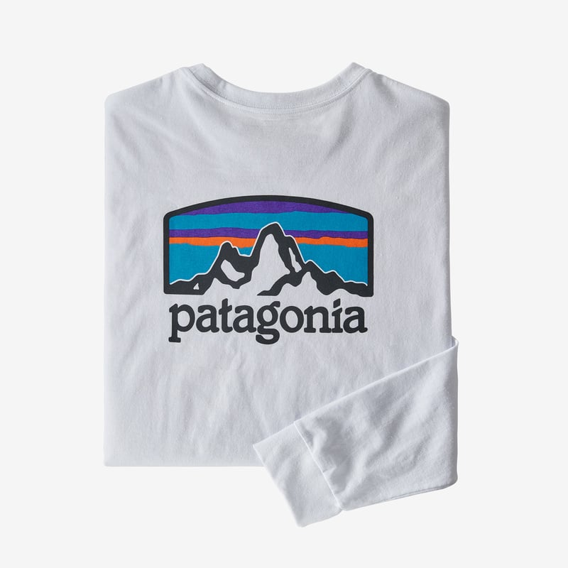 Patagonia Men's Long-Sleeved Fitz Roy Horizons Responsibili-Tee® - White
