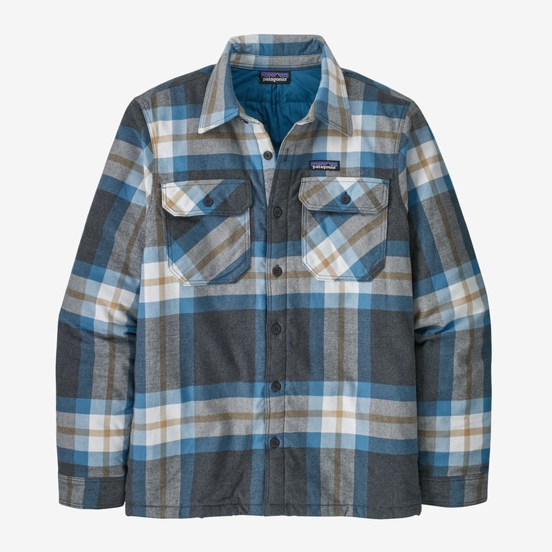 Patagonia Men's Insulated Organic Cotton Midweight Fjord Flannel Shirt - Forestry: Ink Black