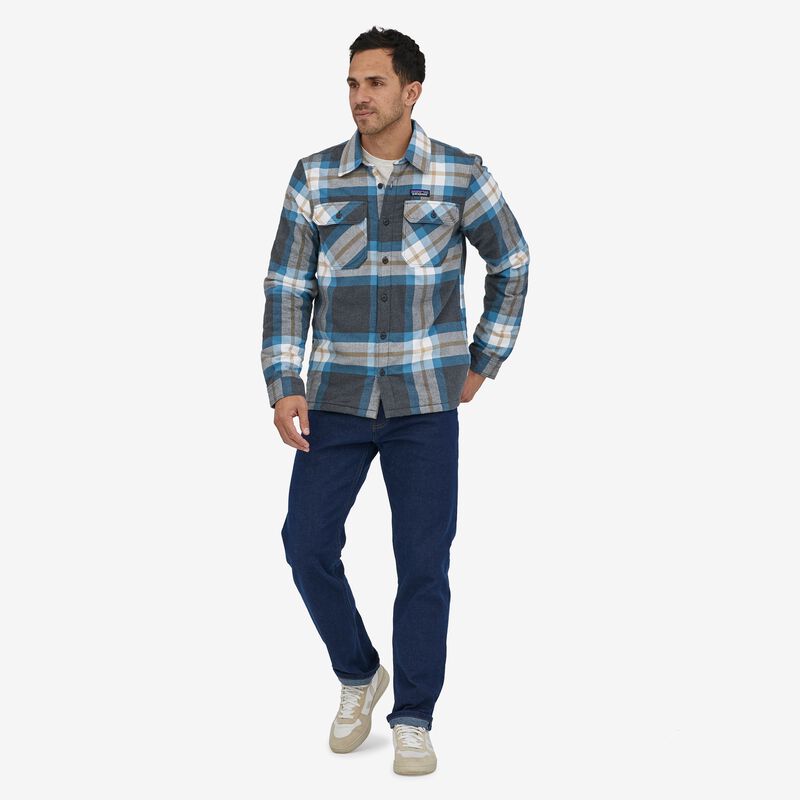 Patagonia Men's Insulated Organic Cotton Midweight Fjord Flannel Shirt - Forestry: Ink Black