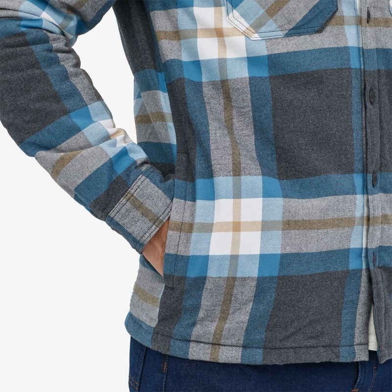 Patagonia Men's Insulated Organic Cotton Midweight Fjord Flannel Shirt - Forestry: Ink Black