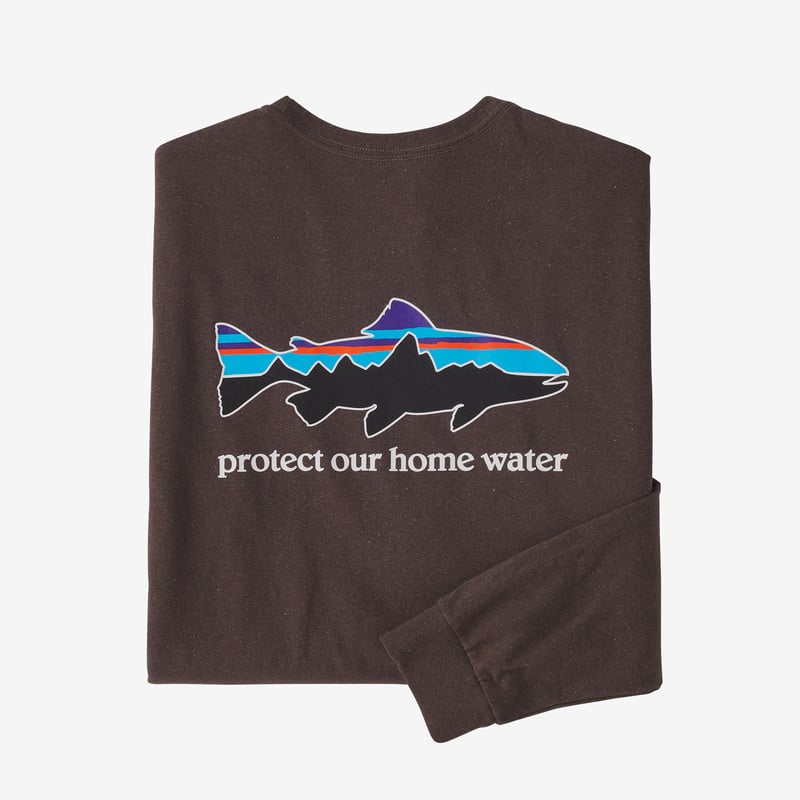 Patagonia Men's Long-Sleeved Home Water Trout Responsibili-Tee® - Cone Brown