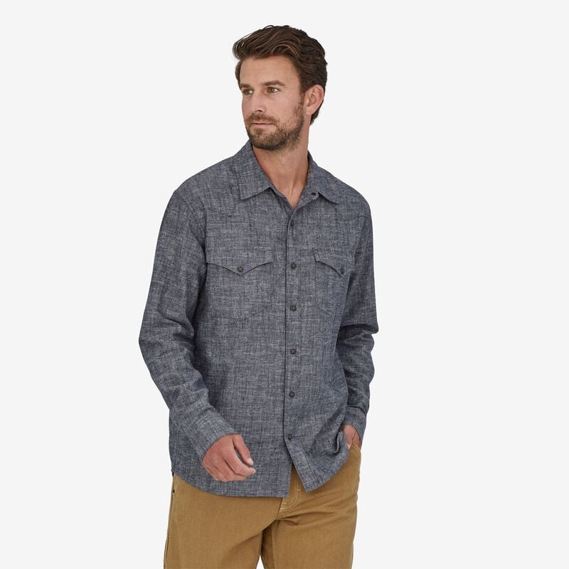 Patagonia Men's Long-Sleeved Western Snap Shirt - Chambray: New Navy