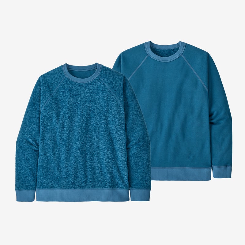 Patagonia Men's Reversible Shearling Fleece Crew - Wavy Blue