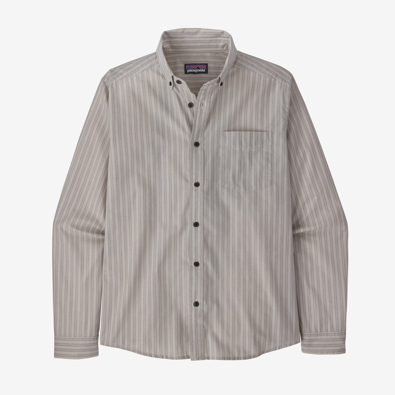 Patagonia Men's Long-Sleeved Daily Shirt - Combed Stripe: Salt Grey