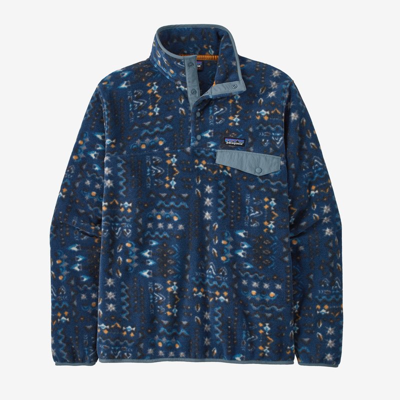 Patagonia Men's Lightweight Synchilla® Snap-T® Fleece Pullover - Wandering Woods: Tidepool Blue