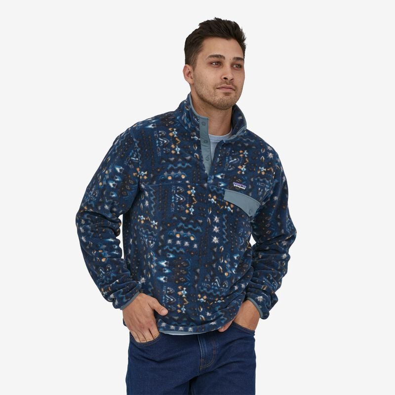 Patagonia Men's Lightweight Synchilla® Snap-T® Fleece Pullover - Wandering Woods: Tidepool Blue