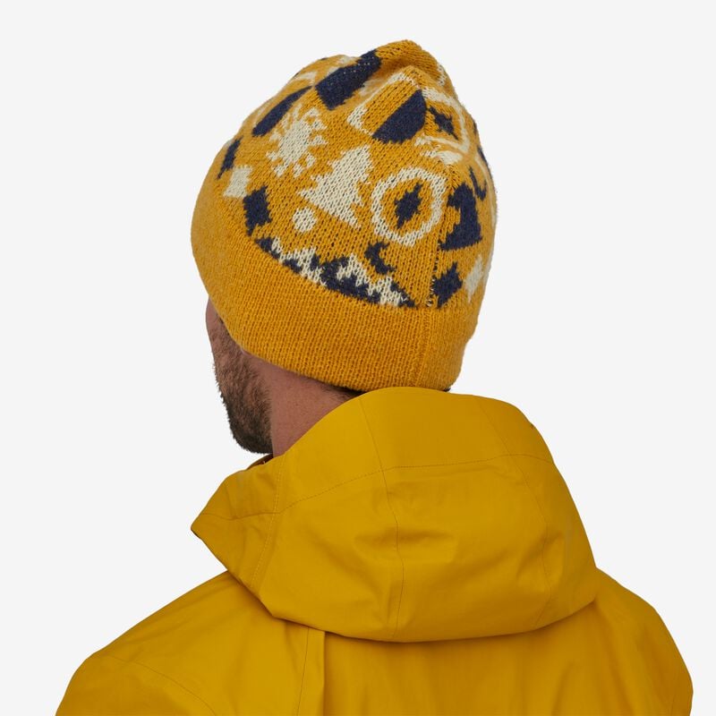 Patagonia Fun Hog Beanie - Spirited Seasons Knit: Cabin Gold
