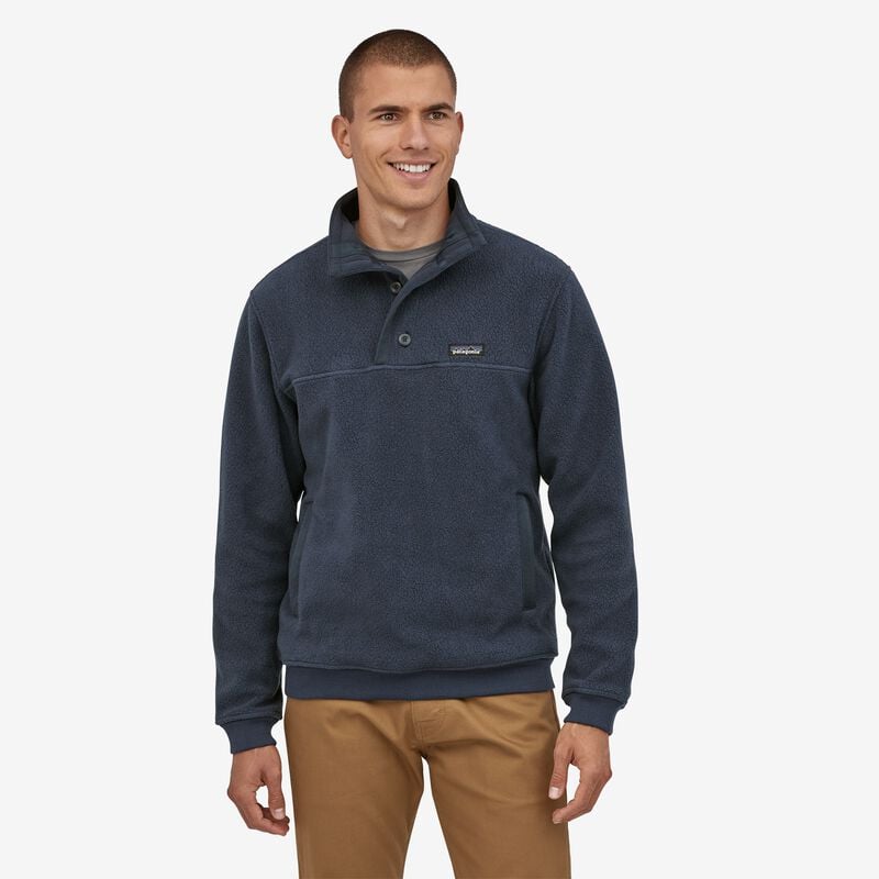 Patagonia Men's Shearling Button Fleece Pullover - New Navy