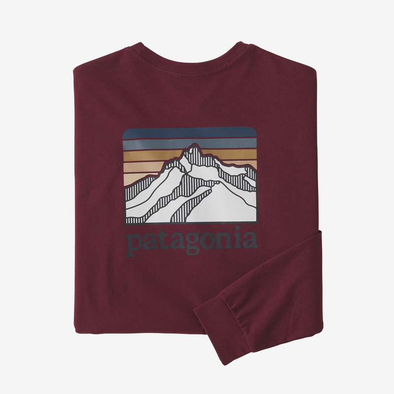Patagonia Men's Long-Sleeved Line Logo Ridge Responsibili-Tee® - Sequoia Red