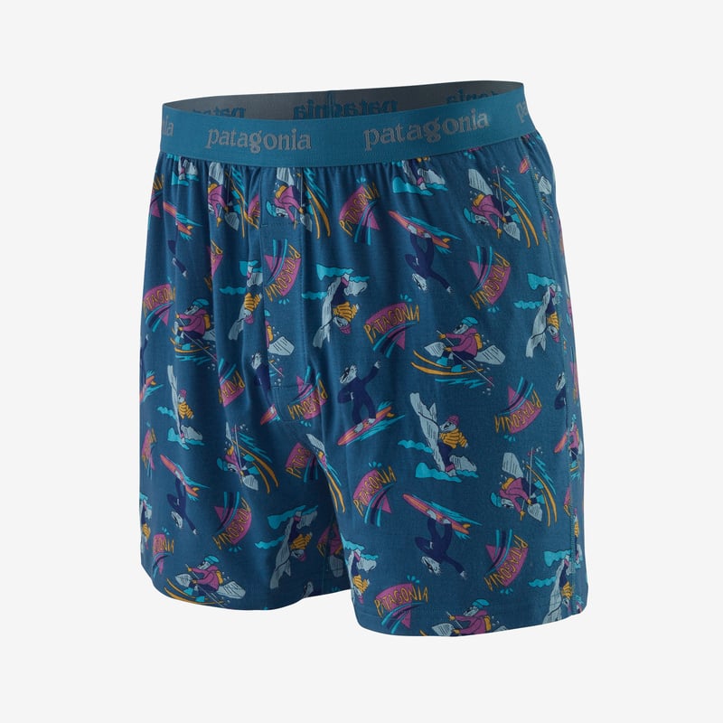 Patagonia Men's Essential Boxers - 4½" - Mr. Badger: Wavy Blue