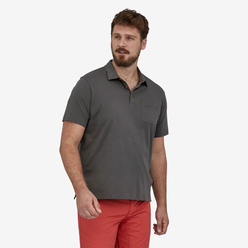 Patagonia Men's Cotton in Conversion Lightweight Polo Shirt - Mirror Stripe: Wavy Blue