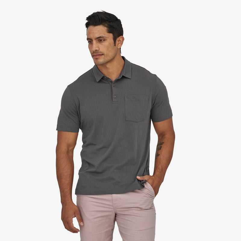 Patagonia Men's Cotton in Conversion Lightweight Polo Shirt - Mirror Stripe: Wavy Blue