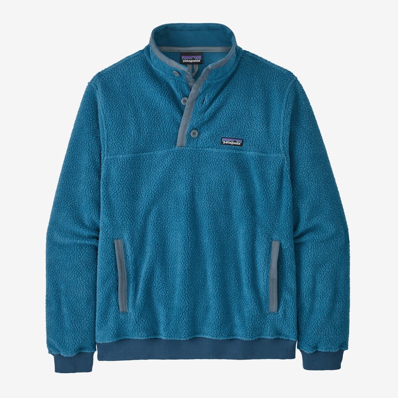Patagonia Men's Shearling Button Fleece Pullover - Wavy Blue