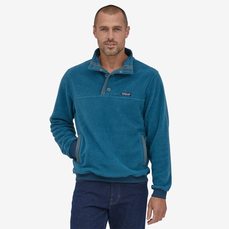 Patagonia Men's Shearling Button Fleece Pullover - Wavy Blue