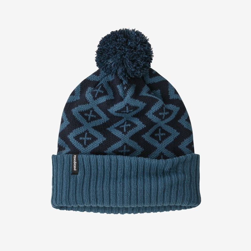 Patagonia Powder Town Beanie - Perennial Pinecone: Wavy Blue