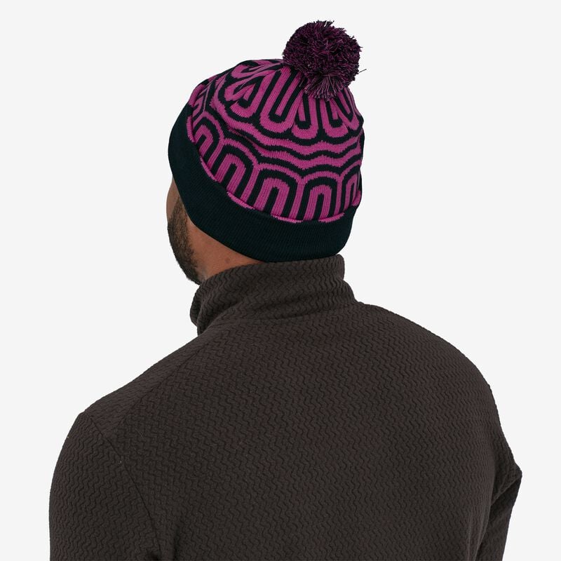 Patagonia Lightweight Powder Town Beanie - Banana Slugs: Pitch Blue