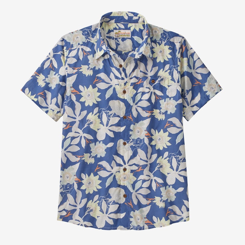 Patagonia Men's Malihini Pataloha® Shirt - Jellyfish Flower: Current Blue