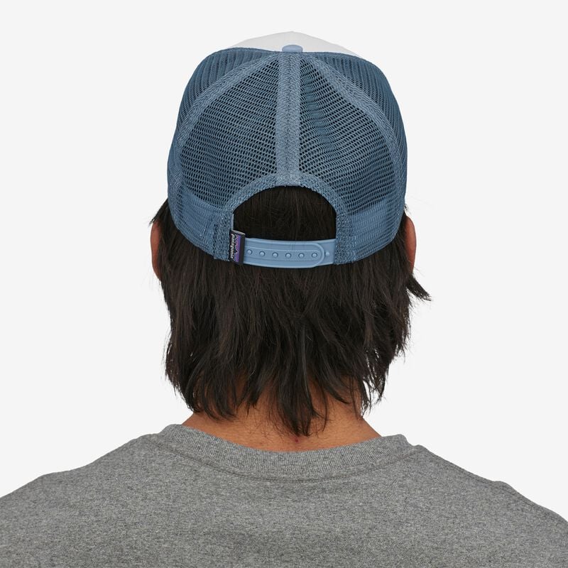 Patagonia P-6 Logo Trucker Hat - White w/Light Plume Grey