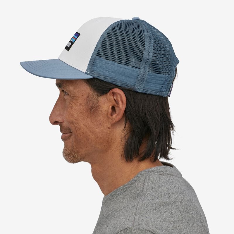 Patagonia P-6 Logo Trucker Hat - White w/Light Plume Grey