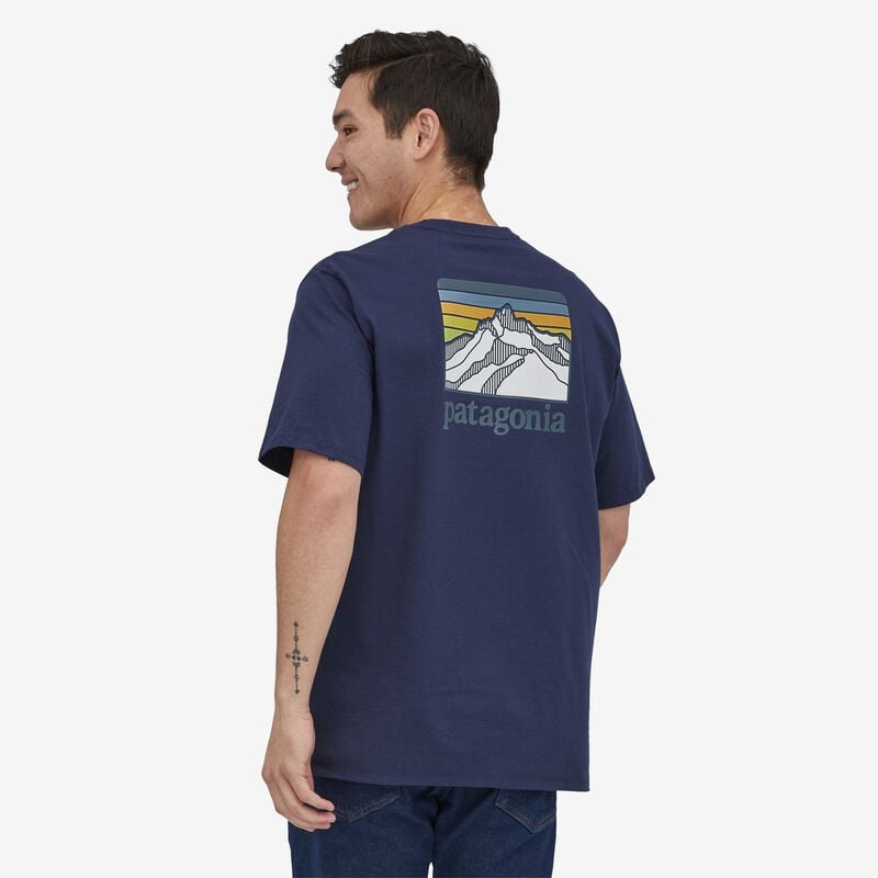 Patagonia Men's Line Logo Ridge Pocket Responsibili-Tee® - Sound Blue
