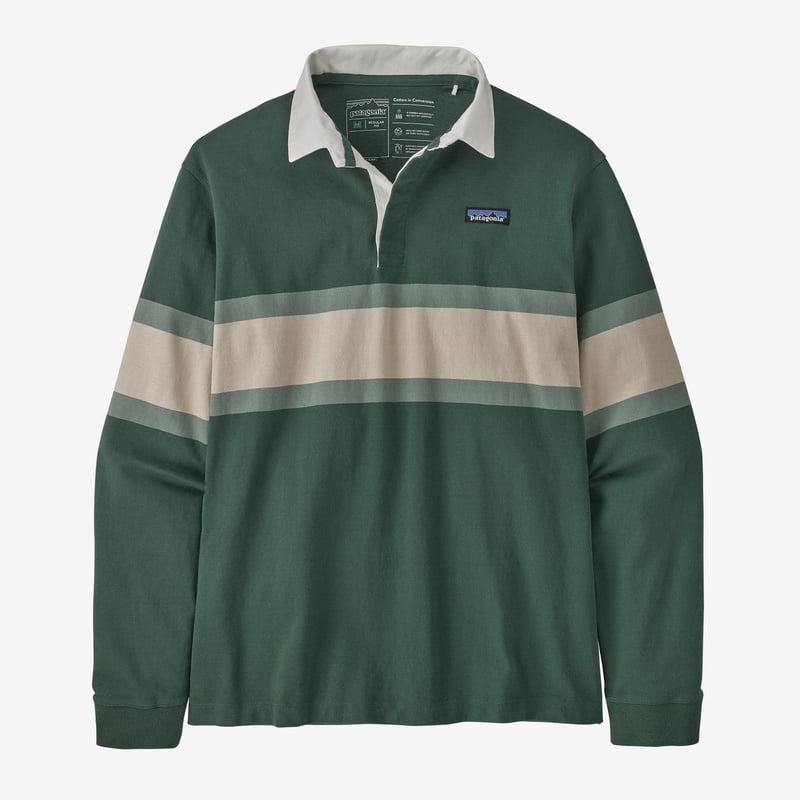 Patagonia Men's Cotton in Conversion Midweight Rugby Shirt - Rugby Big: Pinyon Green