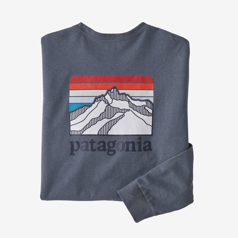 Patagonia Men's Long-Sleeved Line Logo Ridge Responsibili-Tee® - Plume Grey