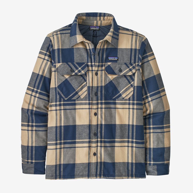 Patagonia Men's Insulated Organic Cotton Midweight Fjord Flannel Shirt - Live Oak: Oar Tan