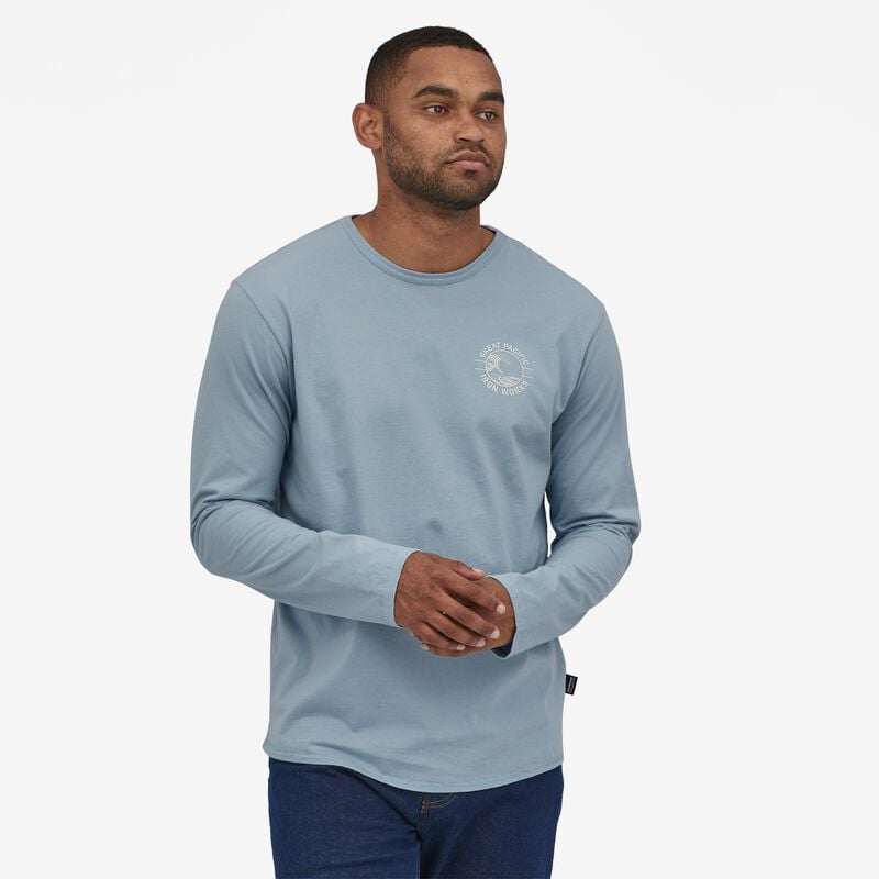 Patagonia Men's Long-Sleeved GPIW™ Crest Organic Baseball Tee - Steam Blue