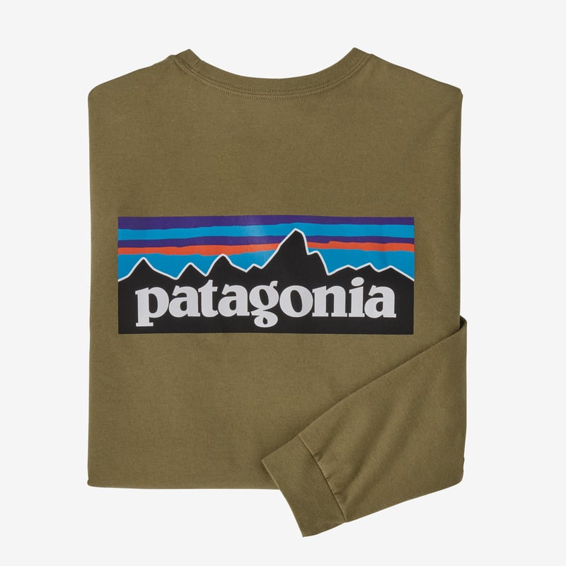 Patagonia Men's Long-Sleeved P-6 Logo Responsibili-Tee® - Moray Khaki