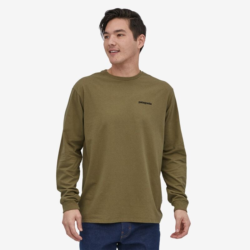 Patagonia Men's Long-Sleeved P-6 Logo Responsibili-Tee® - Moray Khaki