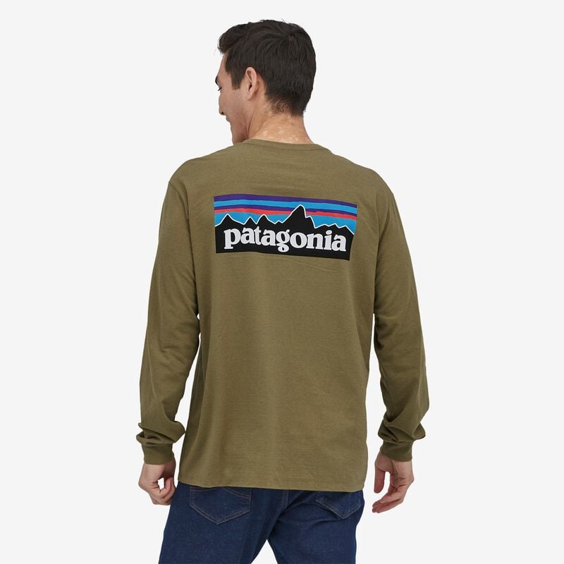 Patagonia Men's Long-Sleeved P-6 Logo Responsibili-Tee® - Moray Khaki