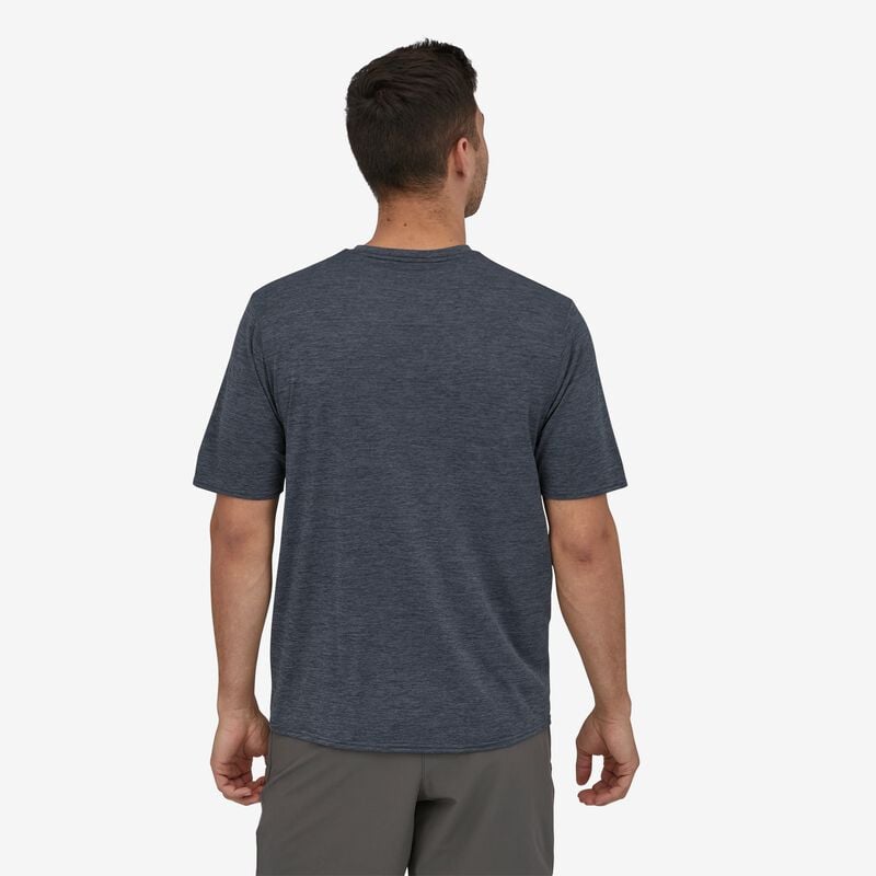 Patagonia Men's Capilene® Cool Daily Graphic Shirt - Line Logo Ridge Stripe: Smolder Blue X-Dye