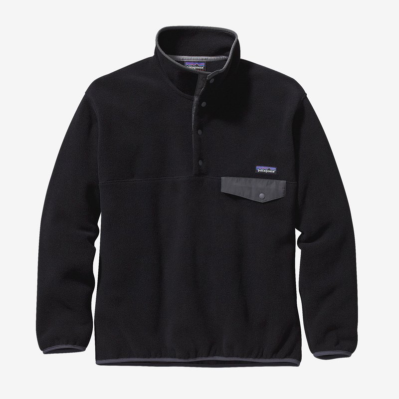 Patagonia Men's Synchilla® Snap-T® Fleece Pullover - Black w/Forge Grey