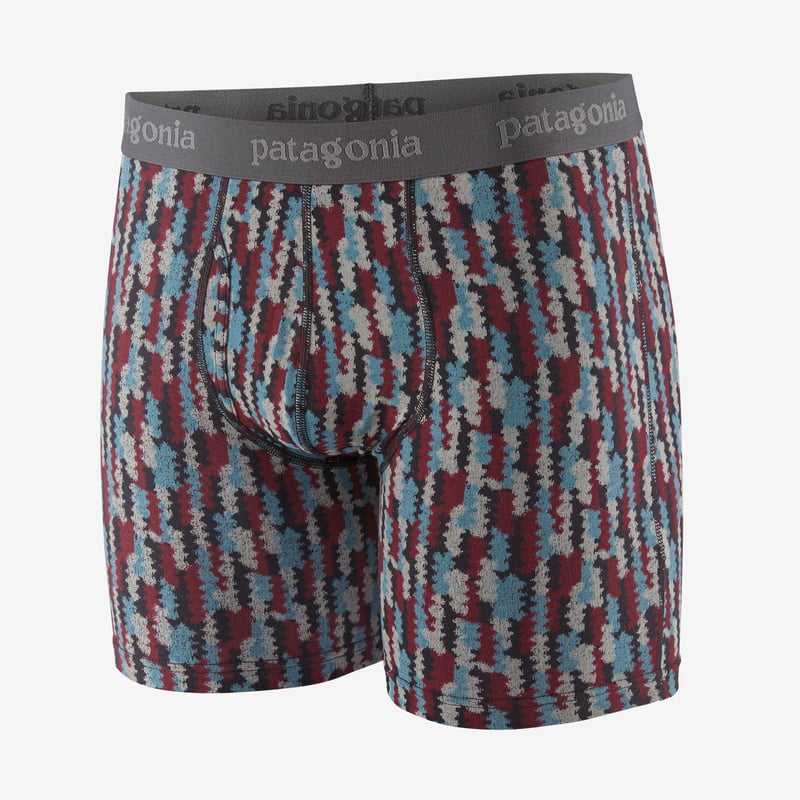 Patagonia Men's Essential Boxer Briefs - 6" - Climbing Trees Ikat: Ink Black