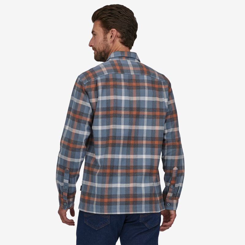 Patagonia Men's Long-Sleeved Organic Cotton Midweight Fjord Flannel Shirt - Forage: Plume Grey