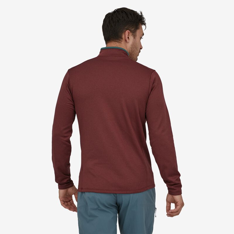 Patagonia Men's R1® Daily Zip-Neck - Sequoia Red - Dark Sequoia Red X-Dye